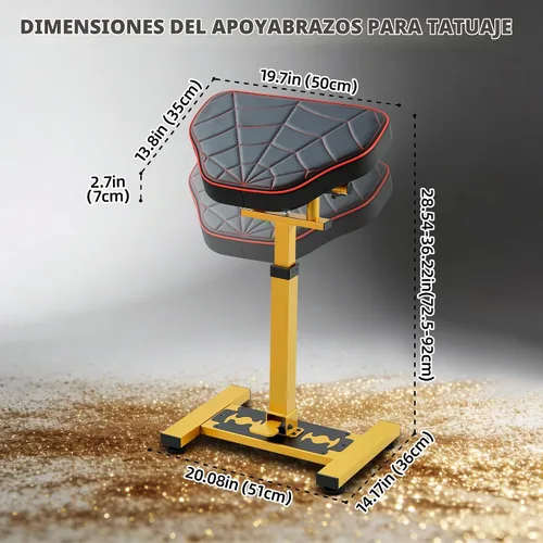 Vista 6 de POARMEEY Soporte de brazo de tatuaje de lujo con diseño de telaraña elevación hidráulica