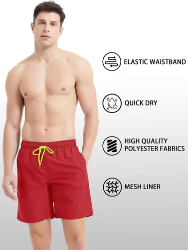 Vista 4 de TACVASEN Men's Summer Swim Trunks Quick Dry Surf Boardshorts Bathing Suit Shorts with Mesh Lining