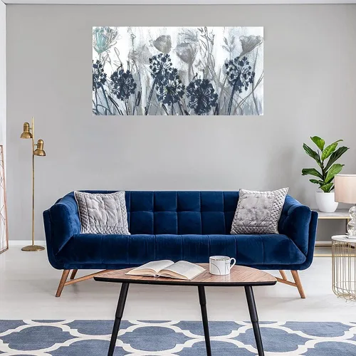 Vista 4 de Fine Art Canvas Lienzo estampado de campo índigo por la artista Susan Jill para sala de estar, dormitorio, baño, cocina, oficina, bar, comedor