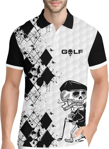 Vista 35 de PAGYMO Camisetas de golf divertidas para hombre, diseño de impresión loca Aop-polo-06361