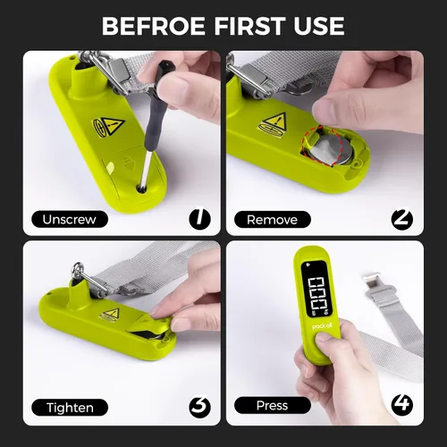 Vista 9 de pack all Báscula de equipaje de 110 libras, báscula digital de equipaje de mano, báscula de peso para maleta de viaje con pantalla LCD, batería