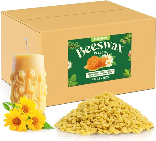 Vista 20 de NORVENCE Gránulos de cera de abejas 4.5 KG, cera de abejas blanca pura y natural para hacer velas, cuidado de la piel DIY, bálsamo labial, jabón