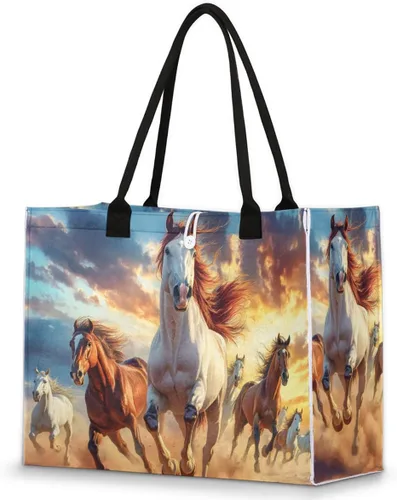 Vista 19 de Pardick Bolsa de mano reutilizable para mujer, bolsa de viaje, trabajo, compras, piscina y playa, A-04, Mediana