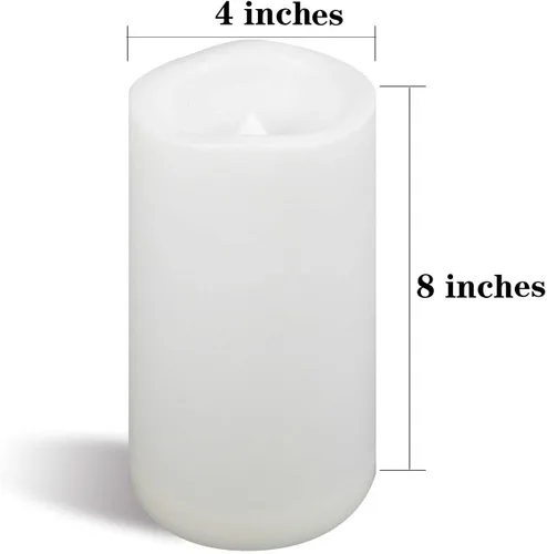 Vista 3 de Velas grandes sin llama para exteriores con temporizador de 4 x 8 pulgadas Blanco