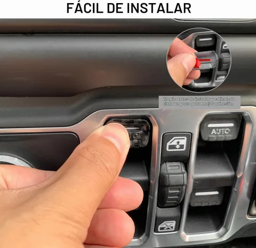 Vista 6 de Jimen Compatible con Jeep Wrangler JL JLU 2018-2023 y Jeep Gladiator JT 2020-2023, 4 piezas de cubiertas de interruptor de botón para ventana