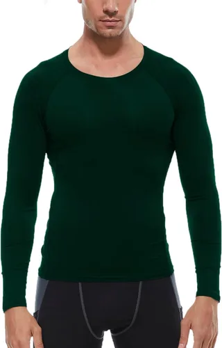 Vista 2 de Camisas de compresión de manga larga para hombre, ajuste seco, para entrenamiento, atléticas, camisetas para correr