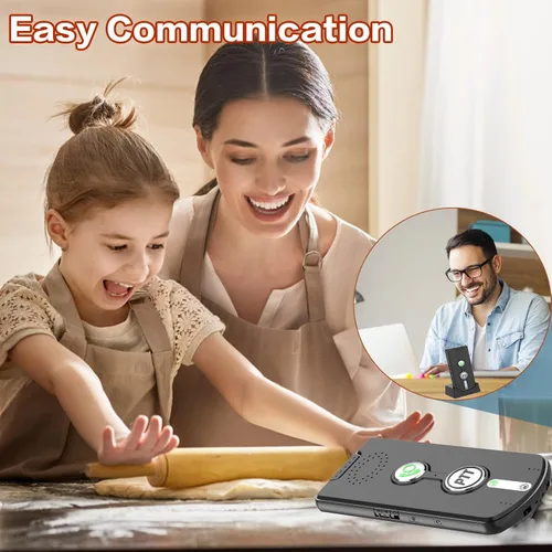 Vista 8 de Sistema de intercomunicación inalámbrico de 2 vías para el hogar, 1/2 milla de largo alcance, llamadas manos libres, recargable, espera de 120