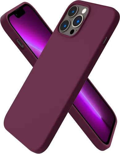 Vista 8 de ORNARTO Funda compatible con iPhone 13 Pro Max de 6.7 pulgadas, silicona líquida delgada de 3 capas cubierta completa de gel suave funda de 6.7 Tiza