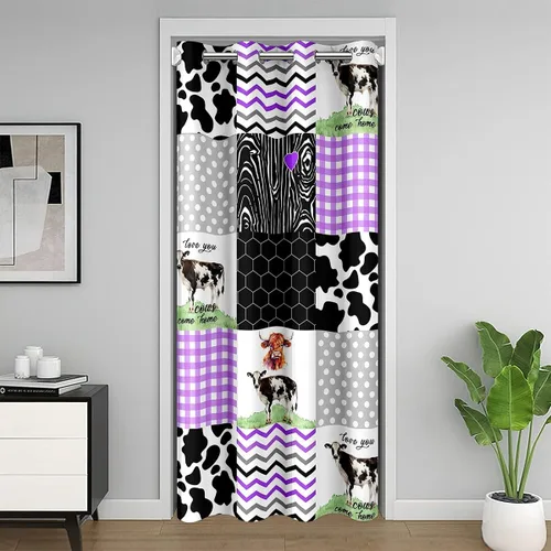 Vista 25 de Cortina de puerta de girasol para puerta, privacidad de abeja, cortina opaca para niños y niñas, cortina floral amarilla, linda cortina de puerta