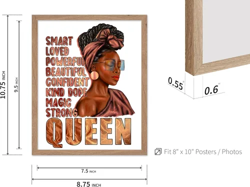 Vista 3 de Poster Master Póster motivacional vintage, impresión inspiradora retro, regalo para chica afro, amiga, reina negra, mujer afroamericana