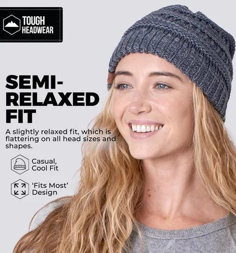 Vista 16 de Gorro de punto para mujer, cálido y suave, elástico, para clima frío de Tough Headwear