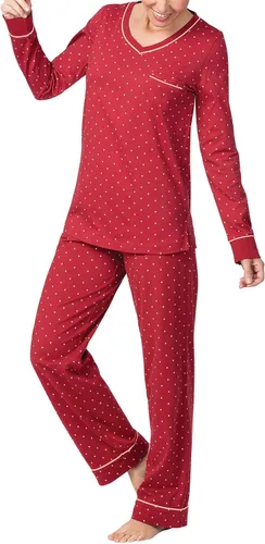Vista 17 de PajamaGram Pijamas para mujer - Conjuntos de pijamas para mujer, camiseta sin botones, 100% algodón