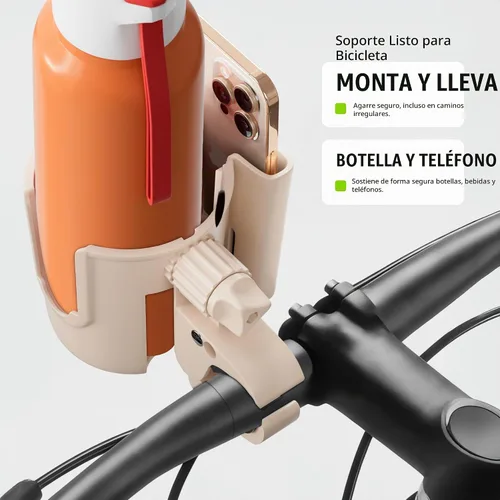 Vista 4 de Li & Zhao Portavasos universal para cochecito – 2 en 1 soporte para silla de ruedas, soporte ajustable para bebidas de bicicleta con soporte