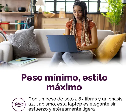 Vista 6 de Lenovo IdeaPad Slim 3 Chromebook - 2024 - Laptop ligero - Altavoces Waves MaxxAudio® - Pantalla HD de 14" - Cámara HD 720p - 4GB de memoria - 64GB