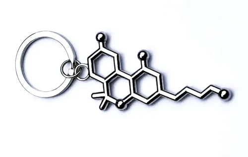 Vista 5 de THC Molecule Llavero de marihuana, Metal