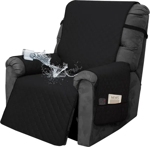 Vista 11 de Easy-Going Funda impermeable para sofá biplaza reclinable con bolsillo, funda de sofá reversible de 1 pieza para sillón reclinable de 2 asientos