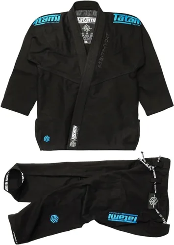 Vista 2 de Tatami Fightwear Estilo Black Label Jiu Jitsu Gi para hombre con chaqueta de tejido perla premium de 550 GSM, pantalones BJJ y bolsa