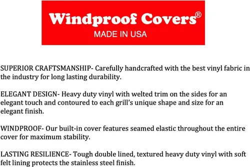 Vista 4 de Windproof Covers Cubierta de vinilo resistente de 12 pulgadas para adaptarse a quemadores laterales dobles Blaze incorporados