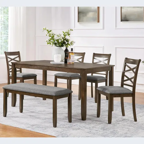 Vista 11 de Harper & Bright Designs Juego de mesa de comedor de 5 piezas, juegos de comedor para 4 personas, juego de mesa y sillas de cocina para el hogar