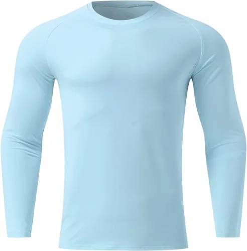 Vista 94 de Camisas de compresión atléticas de manga larga para hombre, capa base, camisa de entrenamiento atlético, camisas de compresión, camisetas deportivas
