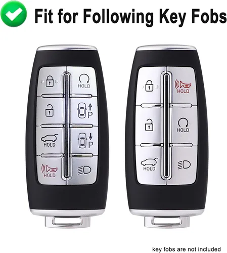Vista 2 de Funda para llavero Hyundai Genesis G80 Gv80 6 8 botones protección completa Smart Car Key Shell Holder (azul)