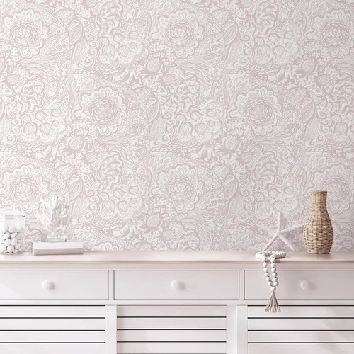 Vista 10 de Papel tapiz azul para despegar y pegar, papel de pared floral bordado bohemio, papel de contacto para dormitorio, baño, papel tapiz azul marino