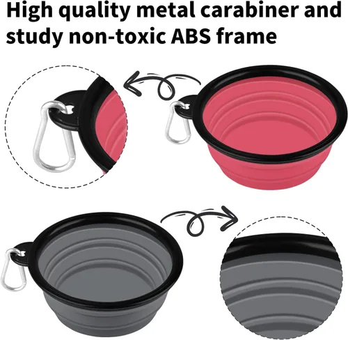 Vista 84 de COOYOO Cuenco plegable para perros, paquete de 2 cuencos plegables para agua para perros y gatos, plato portátil para alimentación de mascotas