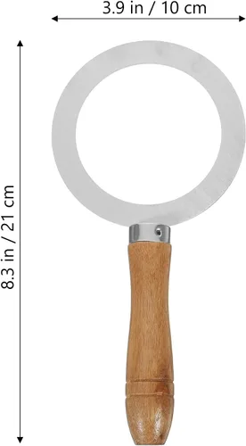 Vista 2 de Cabilock 2 anillos de acero inoxidable para hornear, taza de café con leche tostada, mango de madera, cubierta de junta para té, postre, tienda