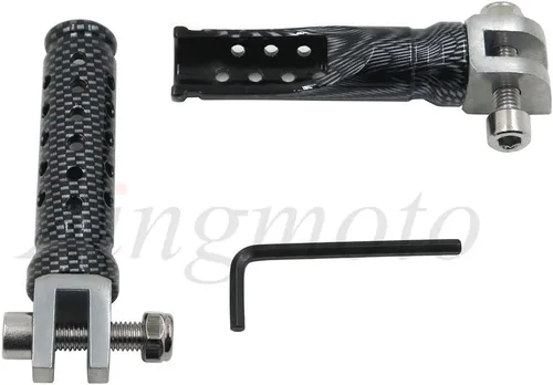 Vista 8 de Estriberas plegables para motocicleta, estribos delanteros compatibles con Yamaha FZR 600 XJ 600S YZF 600R 750R 1000 FZS1 FZ-1 R1 R6, pedal