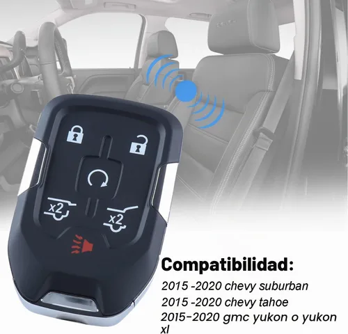Vista 2 de Reemplazo autoprogramable para llavero inteligente de proximidad para Chevy Suburban Tahoe GMC Yukon 2015, 2016, 2017, 2018, 2019, 2020, Chevy