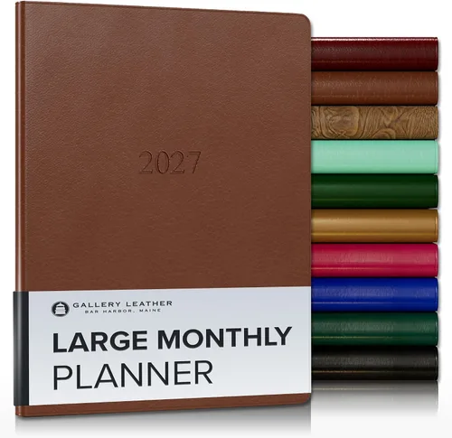 Vista 62 de Gallery Leather Agenda mensual grande 2026-2027 Acadia Navy
