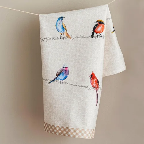 Vista 8 de Maison d' Hermine - Juego de 2 paños de cocina, multiusos, 100% de algodón, suave y absorbente, trapo de cocina, toalla de bar, Birdies On Wire