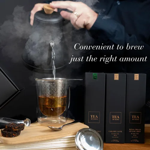 Vista 3 de iLOLA Discos de té de hojas sueltas Caramel Latte No. 15 Cosas favoritas de Oprah 2022 Té negro keniano con sabores de caramelo y espresso