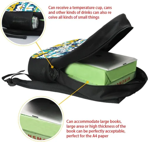 Vista 6 de DMOYALA Mochila escolar de animales lindos de 15 pulgadas para niños, mochila para computadora portátil de arte para mujeres y hombres, suministros