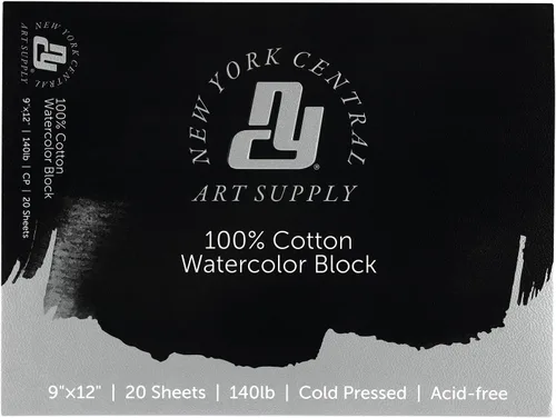 Vista 13 de New York Central Bloque de acuarela, 140 libras/10.58 oz/m², prensa en frío 4 x 10, 20 hojas, papel de acuarela archival para artistas, estudiantes