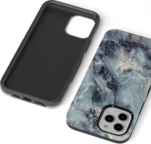 Vista 3 de Casely Funda para iPhone 13 Pro Compatible con MagSafe Funda de mármol azul