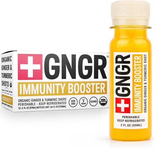 Vista 5 de +GNGR Immunity Aid - Disparo orgánico de jengibre prensado en frío con limón, miel y equinácea. Disparos de jengibre extra fuertes