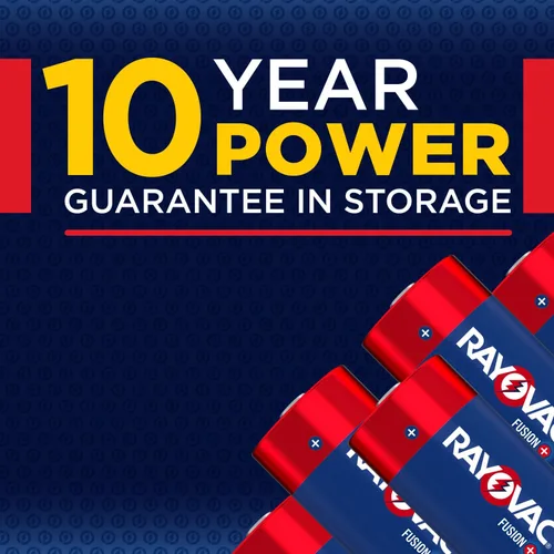 Vista 2 de Rayovac D Batteries, Fusion Premium D Cell - Batería alcalina, 4