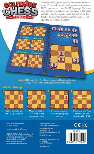 Vista 7 de ThinkFun Rompecabezas magnético de viaje de ajedrez solitario, juego de lógica atractivo y juguete STEM para niños y adultos, mejora la resolución