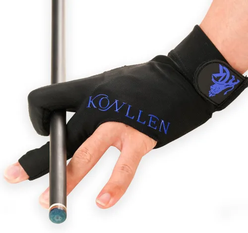 Vista 19 de KONLLEN Breathable Billiards Gloves, Left/Right Hand Three-finger design, mesh palm, adjustable wrist strap, secure grip for pool and snooker