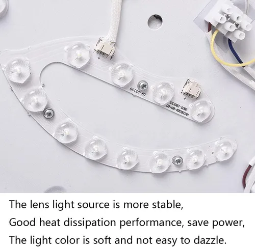 Vista 8 de Lámpara de techo LED redonda, atenuación de tres colores, 16 W, 1590 lúmenes, ahorro de energía, instalación integrada, cerca de lámparas de techo