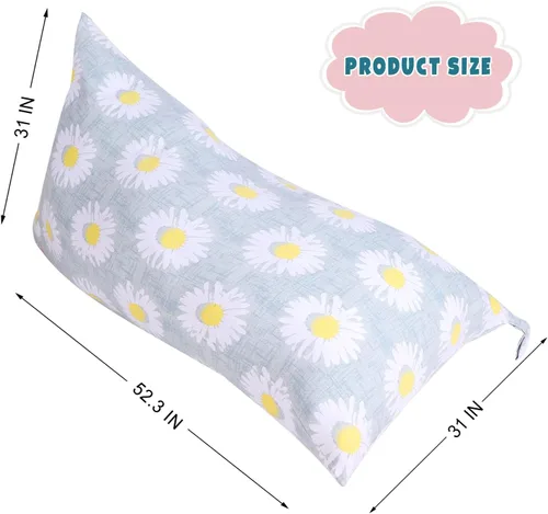 Vista 2 de LOLOMLO Funda para puf de almacenamiento de animales de peluche, lona con margaritas de felpa, artículos de almacenamiento y asiento sentado