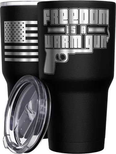 Vista 60 de We The People Holsters - Vaso térmico de 30 onzas, 0% Liberal, Negro