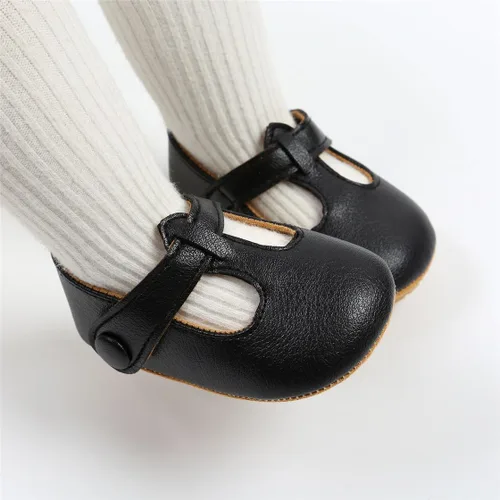 Vista 2 de COSANKIM Zapatos Mary Jane para bebé y niña, suela suave, con lazo, princesa, boda, antideslizantes, para bebé, para primera caminata, zapatos