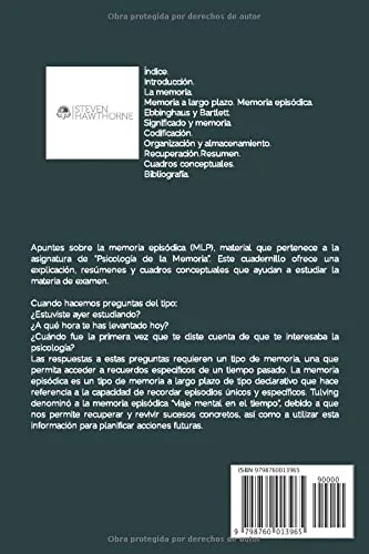 Vista 2 de MEMORIA EPISÓDICA Psicología de la memoria. (Grado de Psicología) (Spanish Edition)