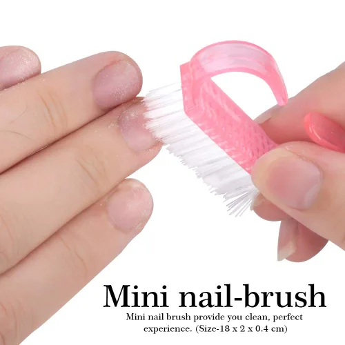 Vista 5 de Lima de uñas rectangular de doble cara y pulidor, esponja de bloque pulido, cepillo de uñas, viene con pinza de cutícula y empujador, kit