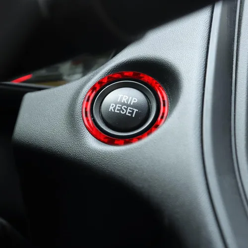 Vista 5 de AIRSPEED Funda para consola central de automóvil Subaru WRX/WRX STI 2022 2023, marco de botón de reinicio de viaje, marco de fibra de carbono