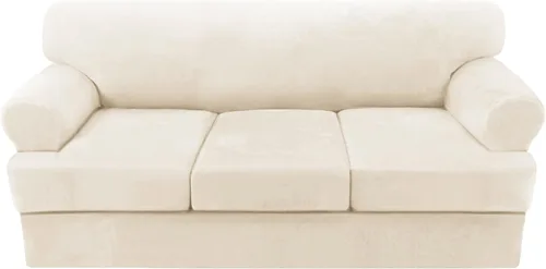 Vista 74 de H.VERSAILTEX Funda para sofá de 2 piezas, fundas para sillón con cojines en forma de T, funda para sofá de terciopelo grueso, protector de muebles