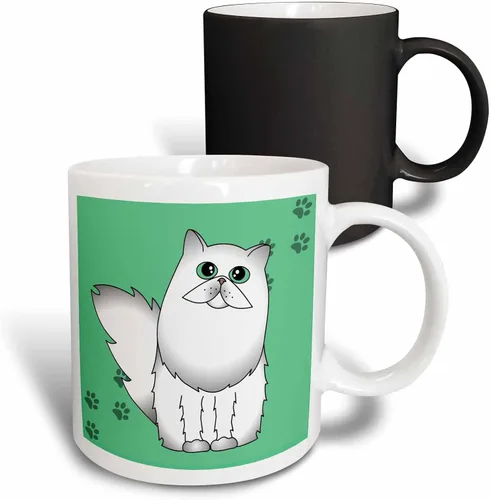 Vista 9 de 3dRose mug_6111_4 White Chinchilla - Taza negra de dos tonos, multicolor, 11 onzas