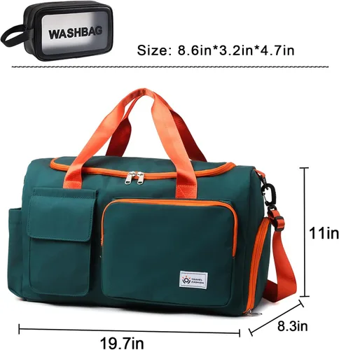 Vista 382 de Pequeña bolsa de gimnasio para mujer, bolsa de viaje con compartimento para zapatos